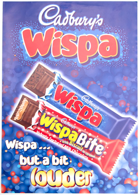 Vintage Cadbury's poster
Cadbury's Wispa and Wispa Bite 